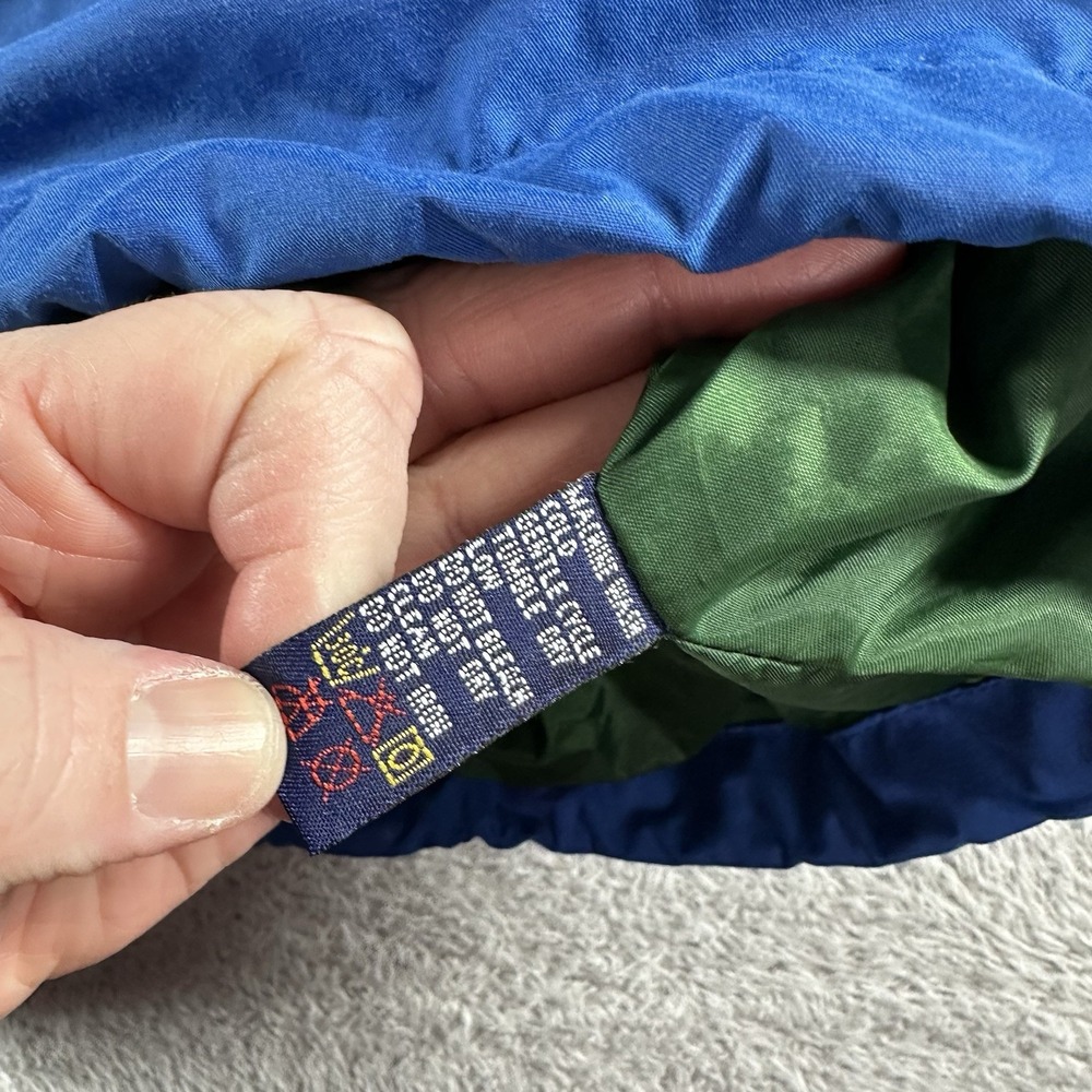 VINTAGE Gap Windbreaker Jacket Mens Small Blue Pull Over Hooded Rain Colorblock - Picture 11 of 12